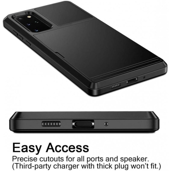 Samsung Galaxy S20 Plus iskunkestävä kotelo korttipaikalla Black