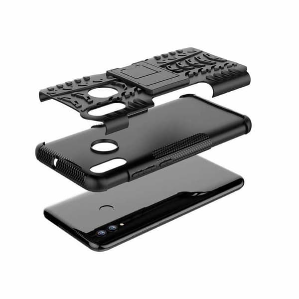 Huawei P Smart 2019 iskunkestävä suojus Active Supportilla Black