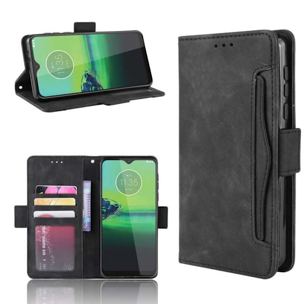 Motorola One Macro Wallet Case PU-nahkainen 6-POCKET Winston V3 Black