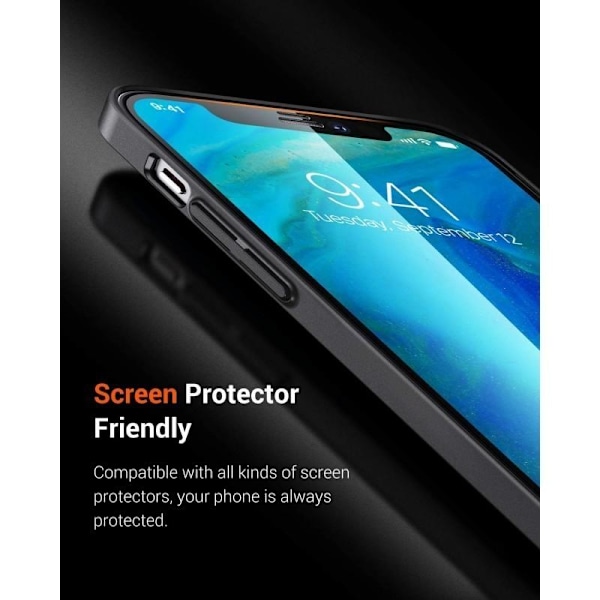 iPhone 14 Max Ultra-ohut kumipinnoitettu Mattavärinen Basic V2 Black