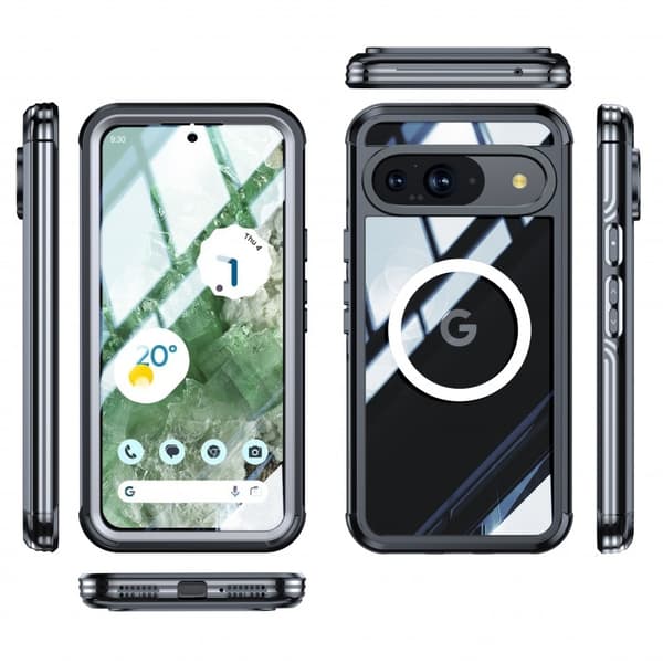 Google Pixel 9 / 9 Pro Heltäckande Magsafe Premium 3D Skal 3in1 ThreeSixty