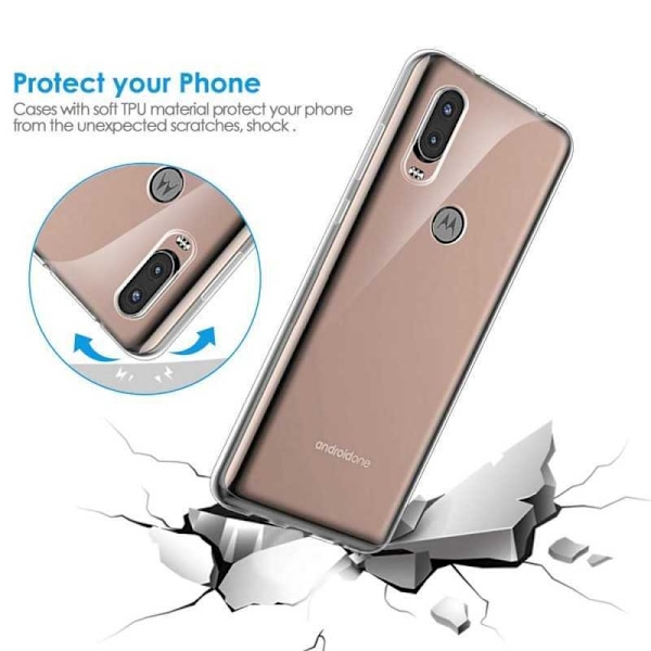Motorola One Vision stødabsorberende silikonecover Enkelt Transparent