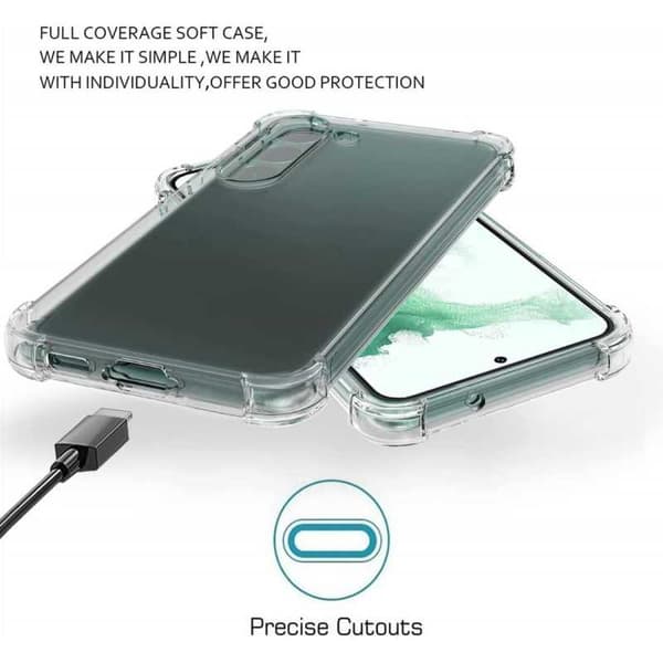 Samsung S23 FE läpinäkyvä iskuja vaimentava kansi
