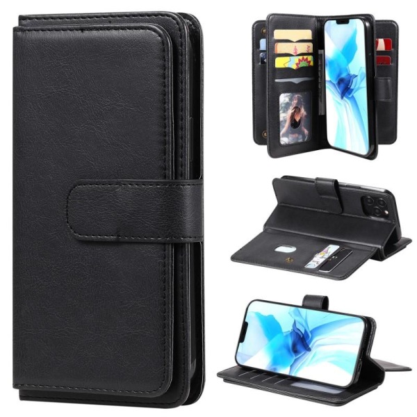 Käytännöllinen iPhone 12 Pro -lompakkokotelo ja 11-taskuinen Arr Black