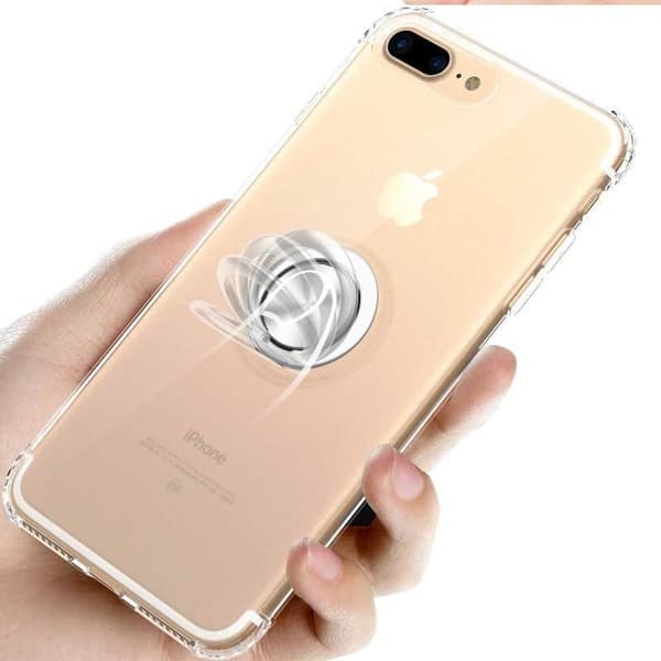 iPhone 7 Iskunkestävä suojus sormustelineellä Fresh Transparent