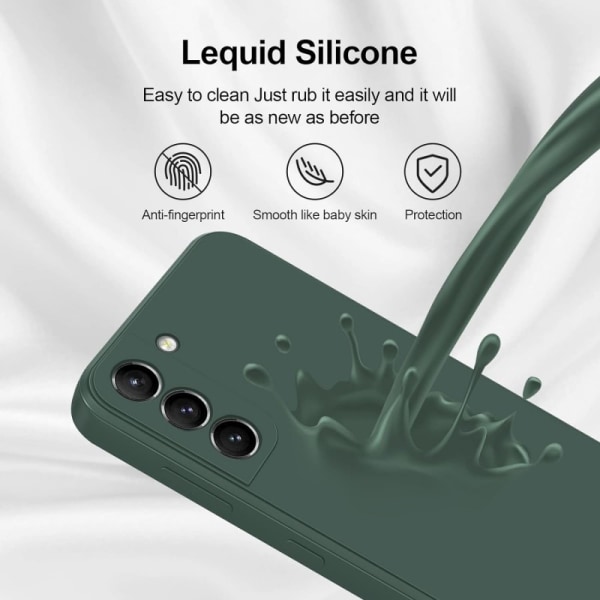 Samsung S21 Gummibelagd Mattgrönt Skal Kameraskydd Liquid - Grön