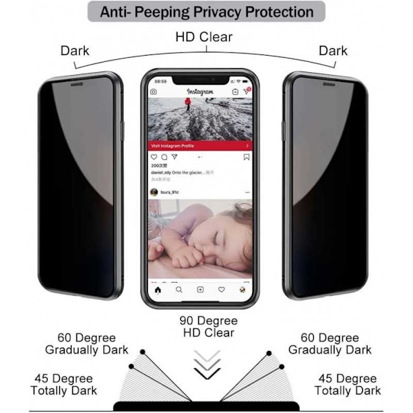 iPhone 11 Pro Max Privacy Full Coverage Premium Cover Glassback V4 Transparent