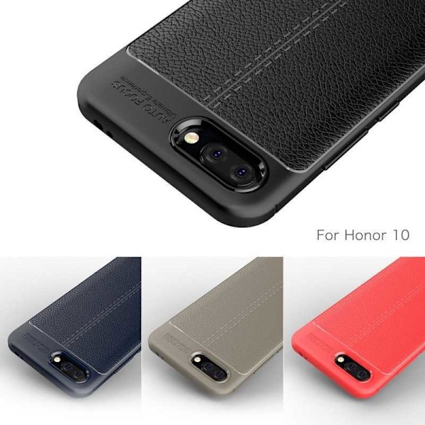 Honor 10 iskunkestävä ja iskuja vaimentava nahkaselkä Svart