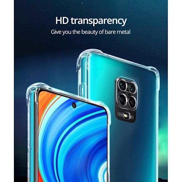 Xiaomi Redmi Note 9 Stöttåligt Skal med Förstärkta Hörn Transparent