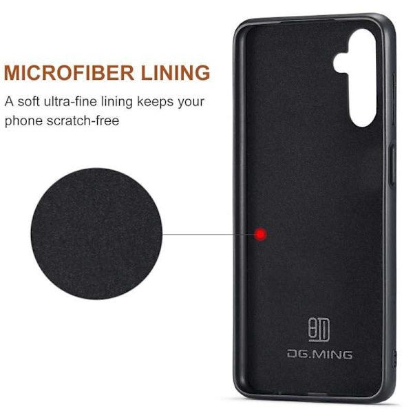 8-SLOTS Samsung A14 5G/4G stødsikkert cover med magnetisk kortholder DG.MING Afmonter Black