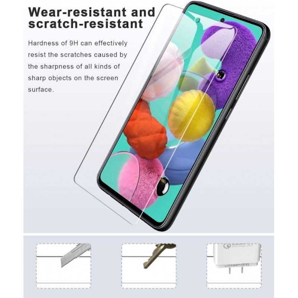 2-PACK Samsung A51 Härdat glas 0.26mm 2.5D 9H Transparent