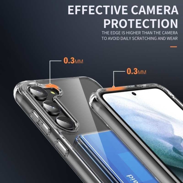 Samsung S21 FE Stöttåligt Skal med Kortfack V3 Transparent