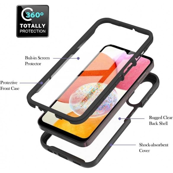 Samsung A15 5G Full Cover Tech-Protect Defense 360 ​​​​Shell Black