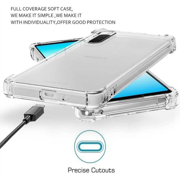 Xperia 10 V stødabsorberende silikonetui Shockr Transparent