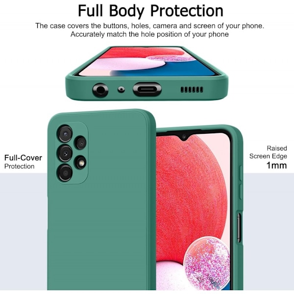 Samsung A51 Gummibelagd Mattgrönt Skal Kameraskydd Liquid - Grön