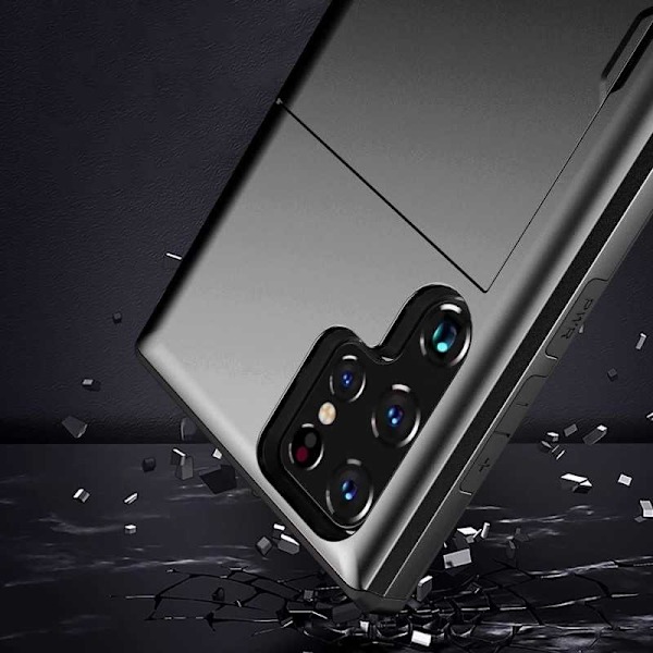 Samsung S24 Ultra Stöttåligt Skal Kortfack StreetWise - Sort