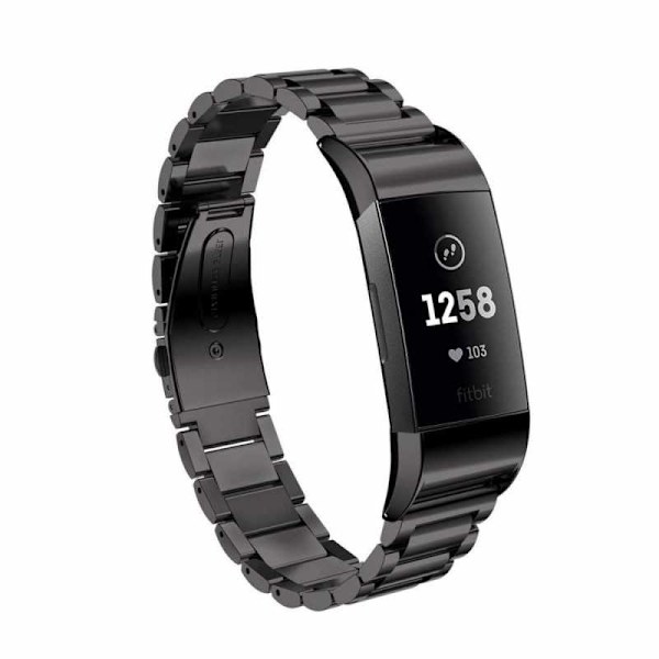 Metalarmbånd Fitbit Charge 3 Sort Black