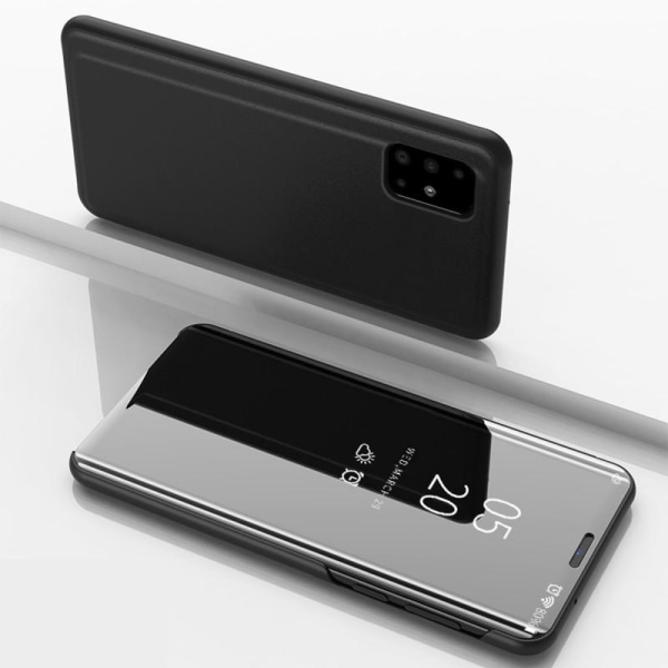 Samsung A41 Smart Flip Case Clear View Standing V2 Rocket Black