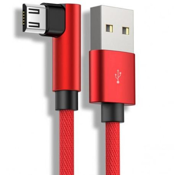2m Slitstark Flätad Metallic Micro-USB Kabel Quick Charge 3.0 Svart