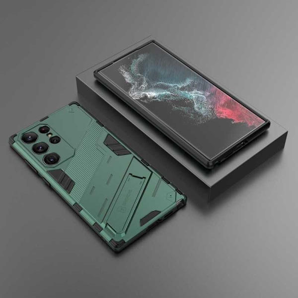 Samsung S25 Ultra Stöttåligt Skal med Kickstand ThinArmor V2 - Grön