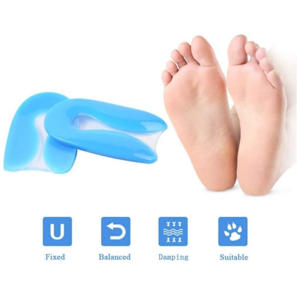 2-pakke sko indsæt fodbed lettelse op hælspur Blue Variant 3