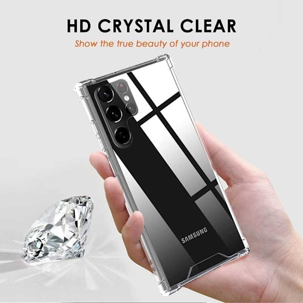 Samsung S22 Ultra stødabsorberende Silikone Shell Shockr Transparent