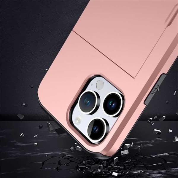 iPhone 15 Pro Max Stöttåligt Skal Kortfack StreetWise - Roseguld