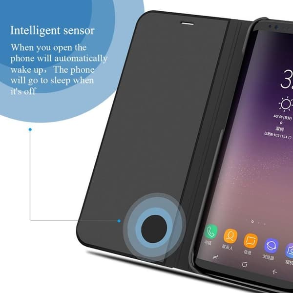 OnePlus 6 Smart Flipfodral Clear View Standing V2 Rocket Rosenguld