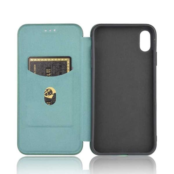 iPhone X/XS Flipfodral Kortfack CarbonDreams Grön Grön