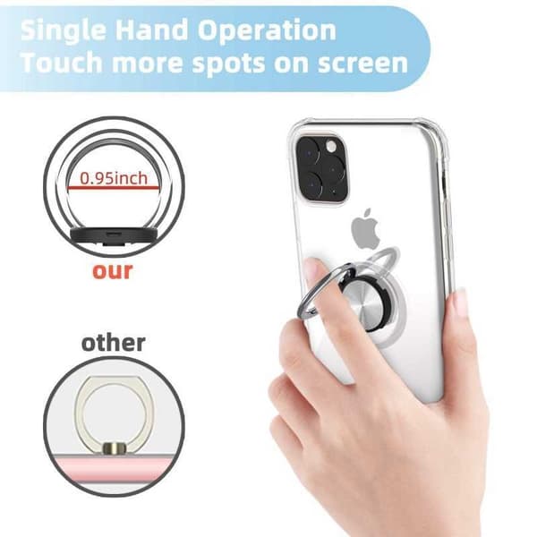 iPhone 11 Pro Iskunkestävä suojus sormustelineellä Fresh Transparent