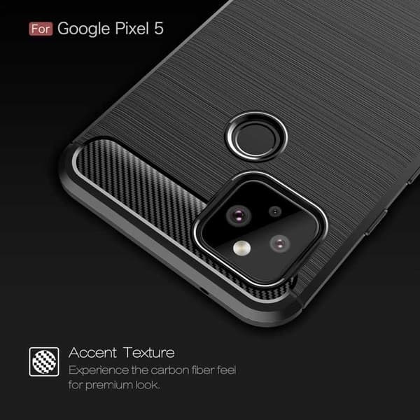 Google Pixel 5:n iskunkestävä ohut kansi FullCarbon V4 Black