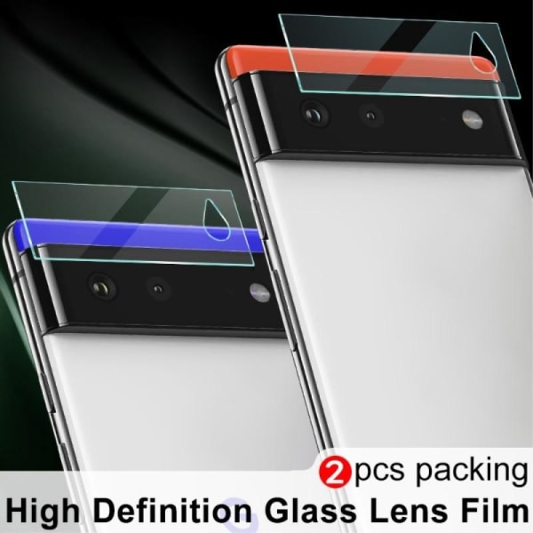 2-PACK Google Pixel 6A Skydd Linsskydd Kameraskydd Transparent