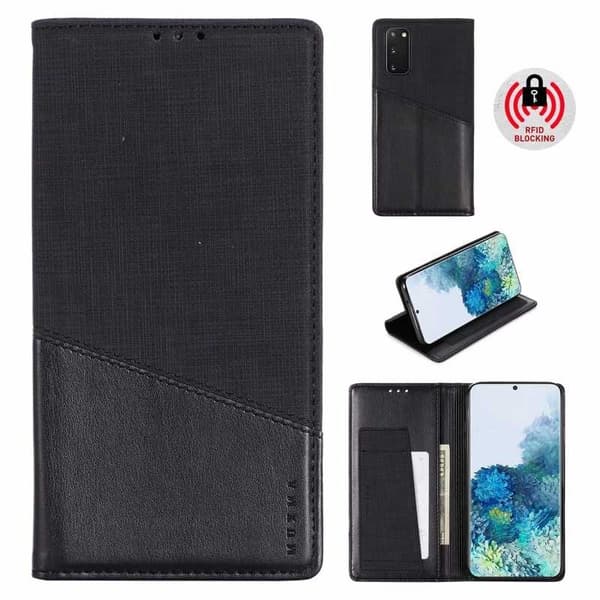 Samsung S20 Elegant Case PU-nahkaa ja RFID-esto Black