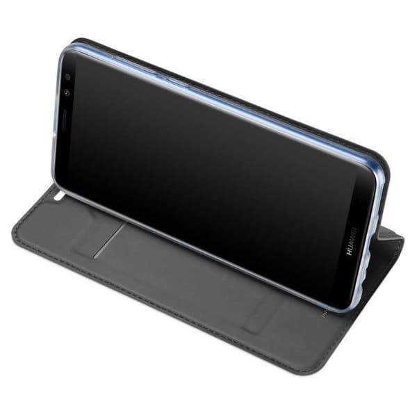 Mate 10 Lite Flip Case Smooth -korttipaikka Svart