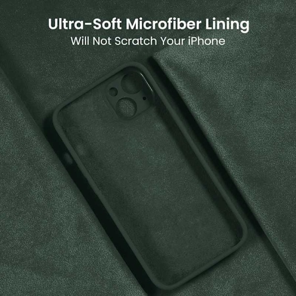 iPhone 13 Mini Gummibelagd Mattgrönt Skal Kameraskydd Liquid - Grön