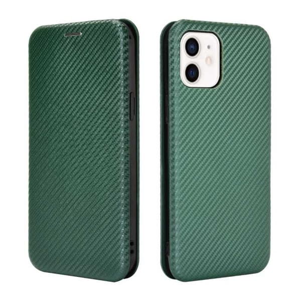 iPhone 12/12 Pro Flip Case -korttipaikka CarbonDreams Green Green