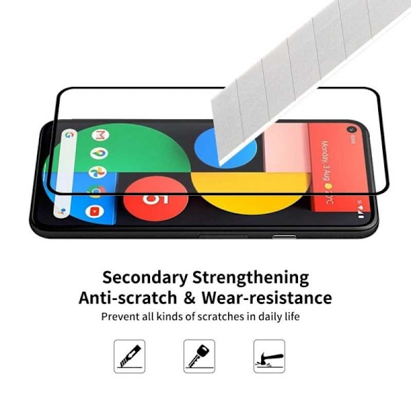 2-PACK Google Pixel 5 Härdat Glas 0.26mm 9H Fullframe Transparent