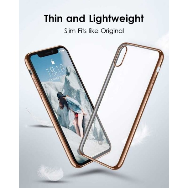 iPhone XS Stöttåligt Mjukt Skal Rosenguld