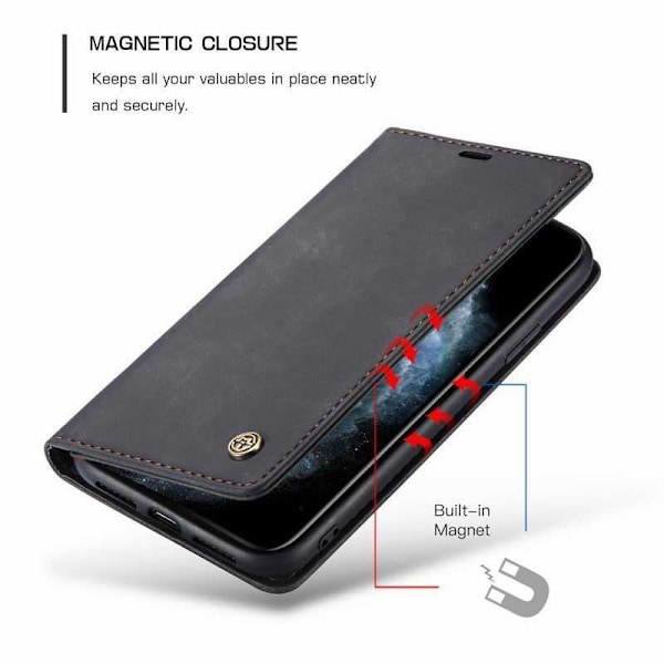 iPhone 12 Pro Max Elegant Flip Case CaseMe 3-FACK Black
