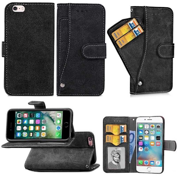 iPhone 6/6S Praktisk Plånboksfodral med 6-FACK Pharah Svart
