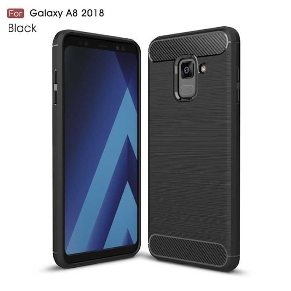 Samsung A8 2018 iskunkestävä iskunvaimennin SlimCarbon Svart