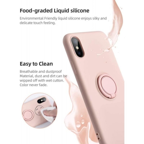 iPhone XS Max Stöttåligt Skal med Ringhållare CamShield Rosa