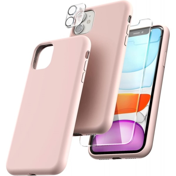 Kuminen tyylikäs suojakuori 3in1 iPhone 12 Mini - vaaleanpunaine