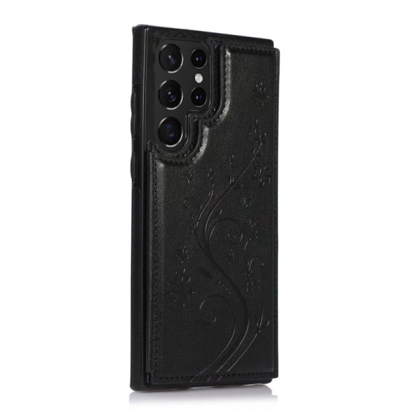 Samsung S22 Ultra Shockproof Cover Card Holder 3-SLOT Flippr V2 Rosenguld