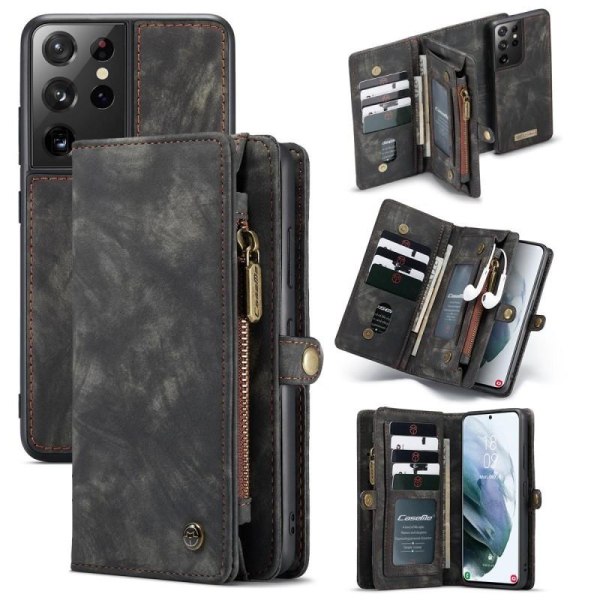 Samsung S22 Ultra -lompakkokotelo, monipaikkainen 13-tasku Black