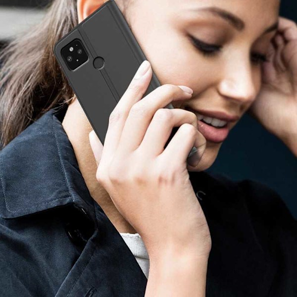 Google Pixel 4a 5G Flip Case Smooth -korttipaikka Black