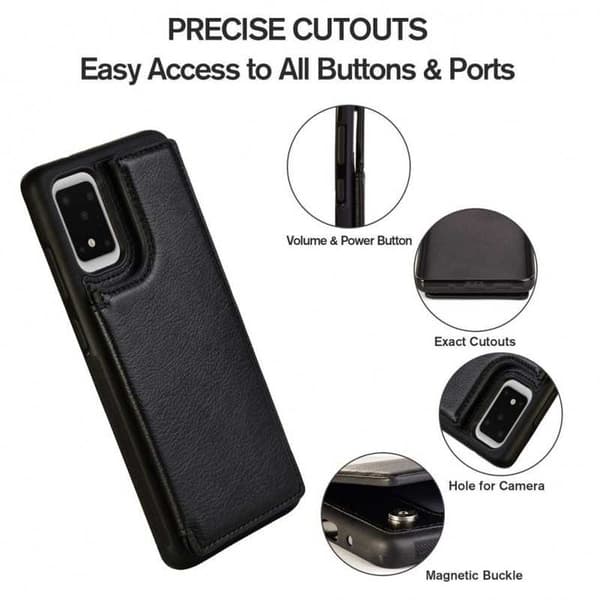 Samsung S20 Ultra Iskunkestävä kotelo 4-taskuinen Flippr Black