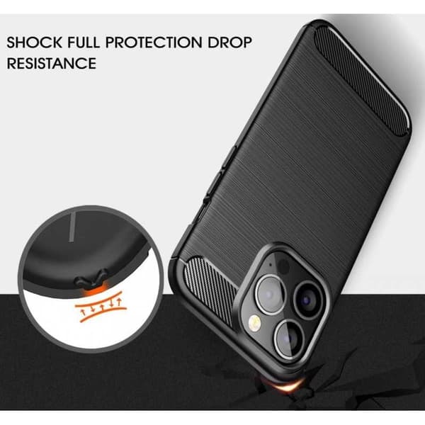 iPhone 13 Pro Max iskunkestävä kotelo SlimCarbon Black