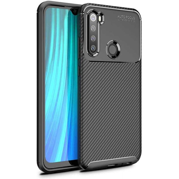 Xiaomi Redmi Note 8 Iskunkestävä ohut suojus FullCarbon V4 Black