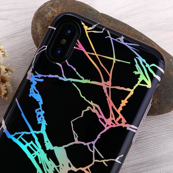 iPhone X eksklusivt støtdempende Marble Shell Lazr Svart